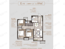 龙湖学樘府3室2厅1卫户型图
