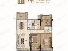 德兴印象铂郡3室2厅2卫户型图