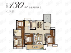 灌南上悦城4室2厅2卫户型图