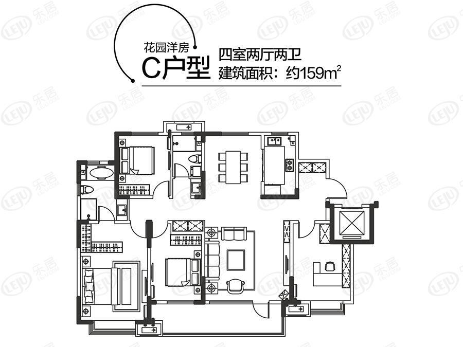 华润置地公元九里c户型户型图