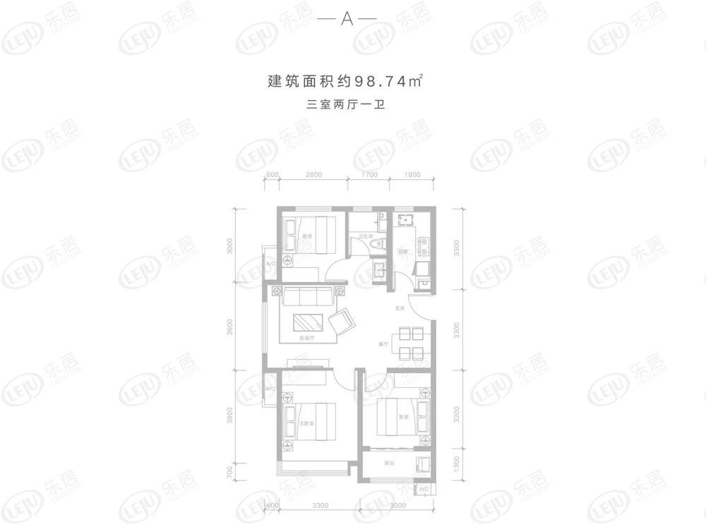 石家庄融创城Ⅱa户型户型图