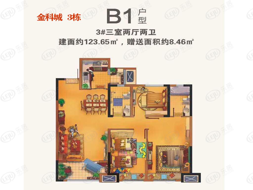 金科城3栋b1户型户型图