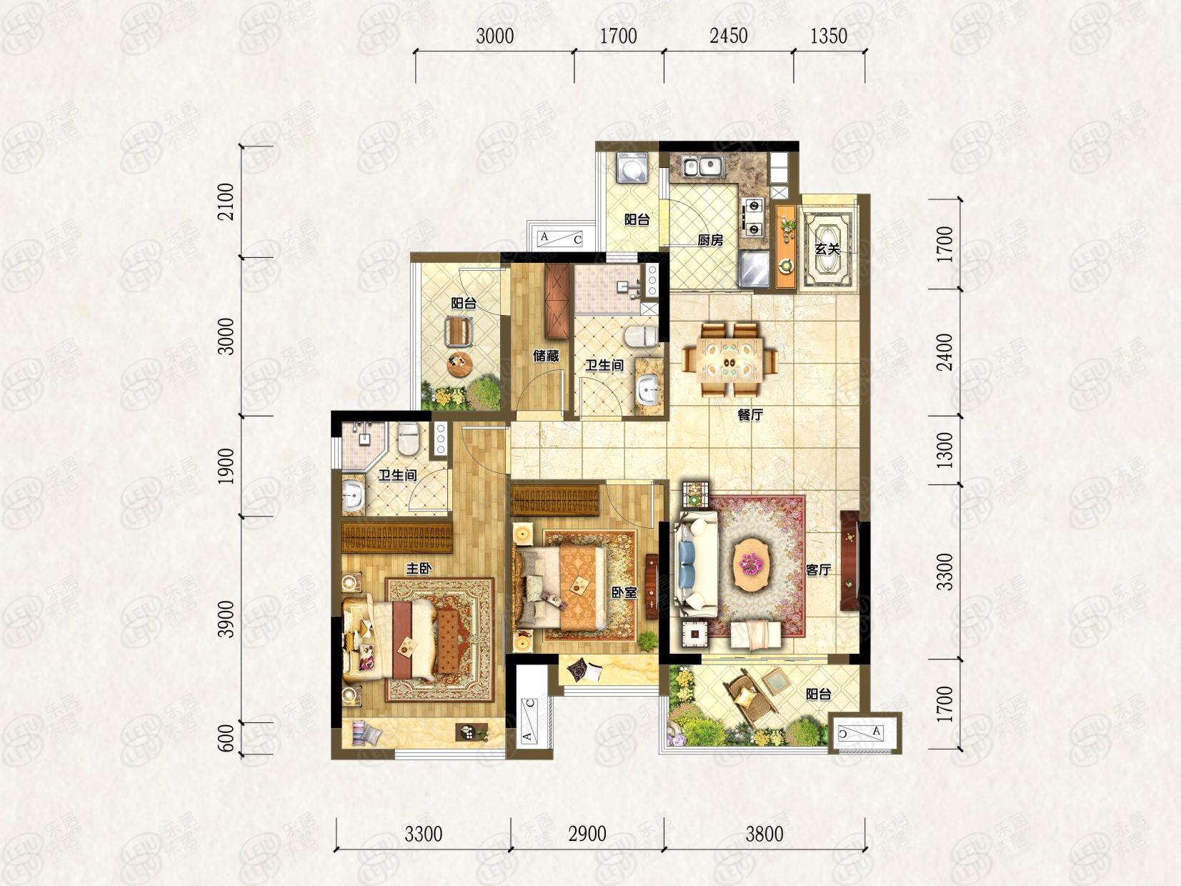 奥园·铂誉府a户型户型图