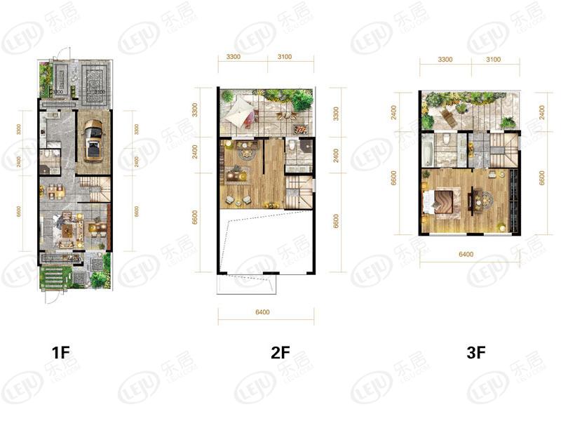 大庆院子北湖别墅3f户型图