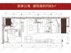 佳兆业中央广场二期智享公寓三房户型图