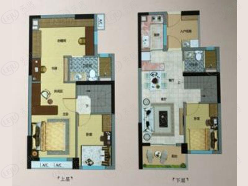 万科元培里b3复式三房户型图