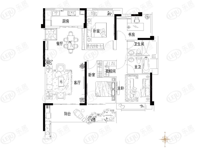 融侨·悦府b户型户型图