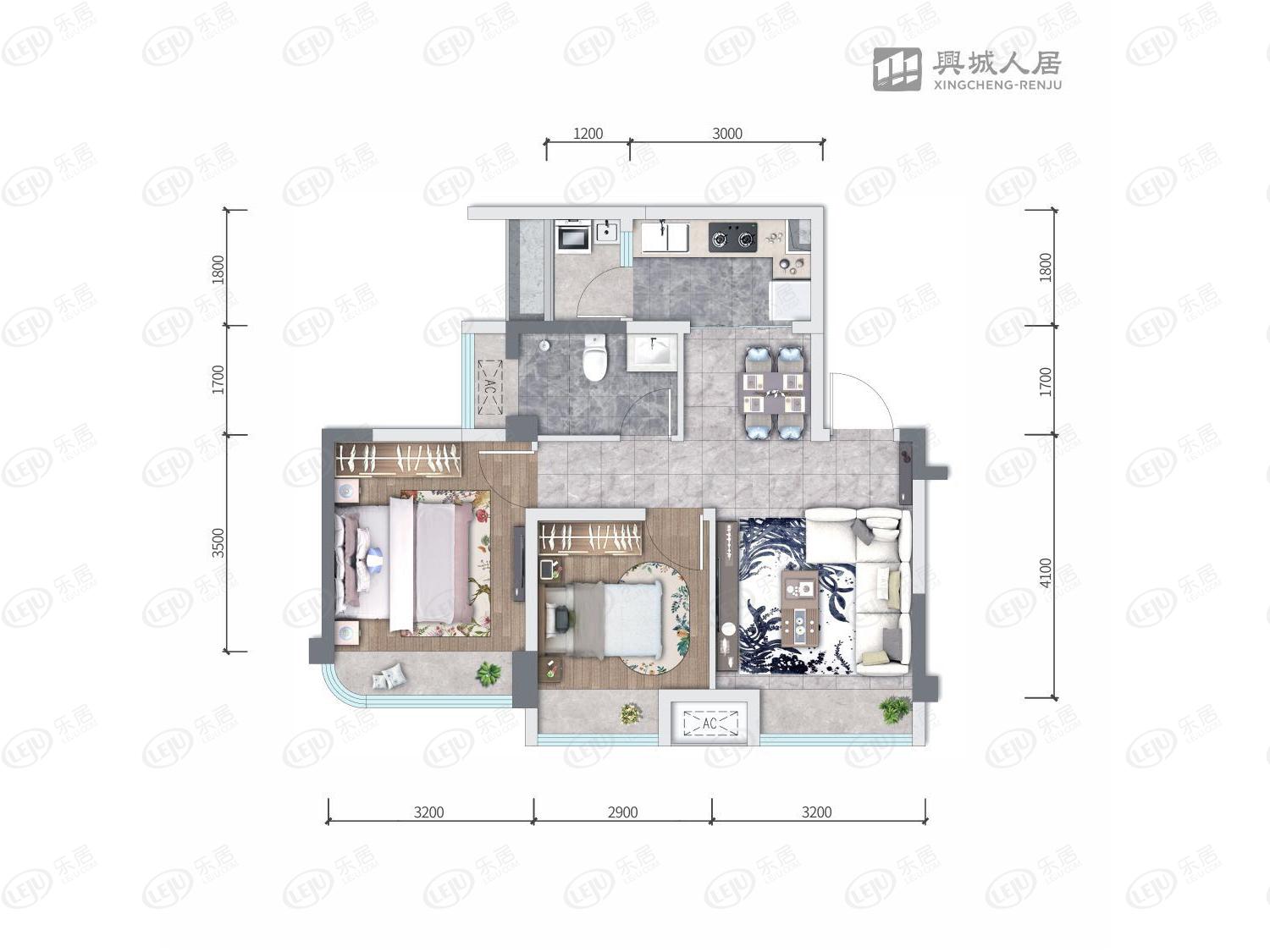 人居锦城峰荟f1户型图