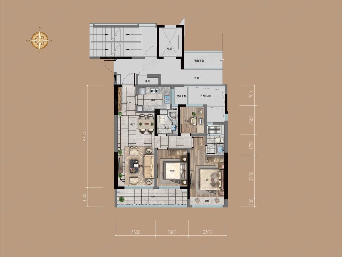 融创江南壹号院b户型户型图