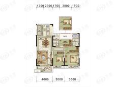 爱家柏景湾95平02室户型图