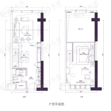 粤海广场52平米loft公寓户型图