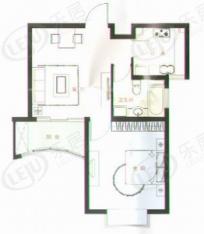 盛世豪园房型: 一房;  面积段: 50 －60 平方米;
户型图