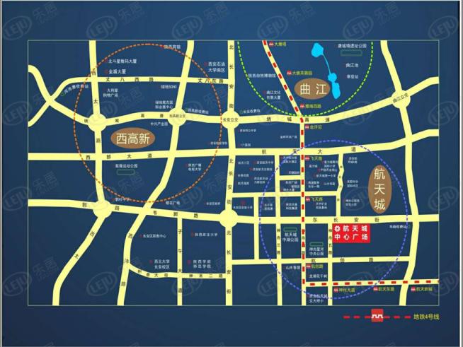 航天城中心广场位置交通图