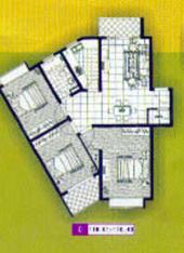 金桥新家园房型: 三房;  面积段: 118.01 －120.43 平方米;
户型图