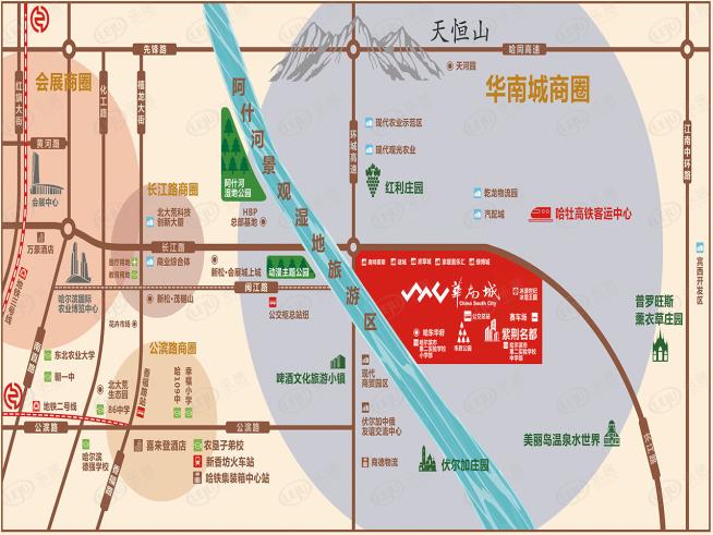 华南城紫荆名都位置交通图