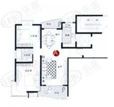 和润家园二期房型: 二房;  面积段: 90 －120 平方米;户型图