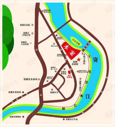 资江明珠位置交通图