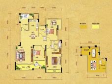 中建芙蓉和苑E1-3户型 3室2厅2卫户型图