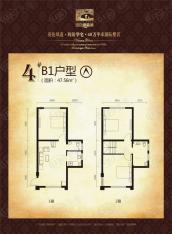 维也纳森林4#B1户型 跃层 三室两厅两卫户型图