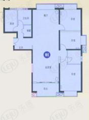 凯润金城房型: 三房;  面积段: 164 －178 平方米;
户型图