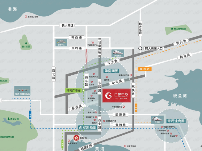 广泽中心位置交通图