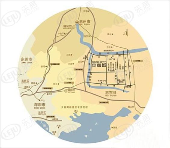 惠东中航城位置交通图